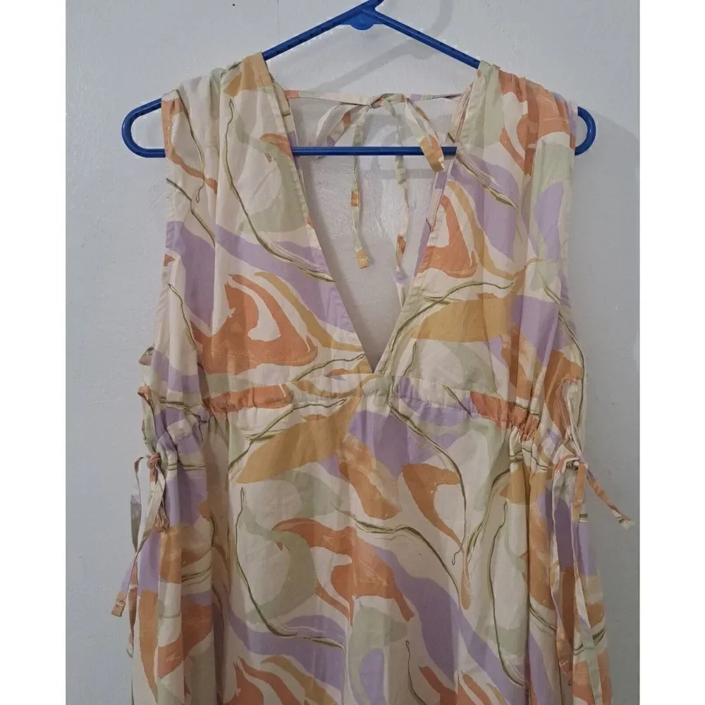 Asos ROMANIA womens Size 8 FLARE SWING Mini shift Dress Plunge Neck Lavender